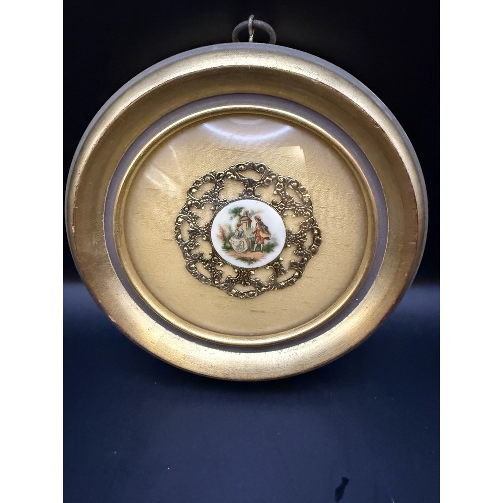 Vintage Clifford Art Studio Wall Plaque Rococo Style Romantic Scene